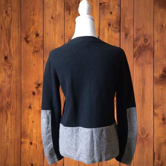 J.Crew With Cashmere Wool Blend Women's XS Black/Gray Pullover Sweater Two Tone - Picture 8 of 8